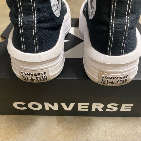 converse chuck taylor all star move platform black/white size 5.5 - Picture 8 of 9